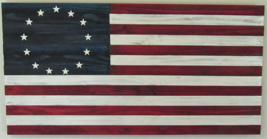 Rustic Wooden Betsy Ross American Flag