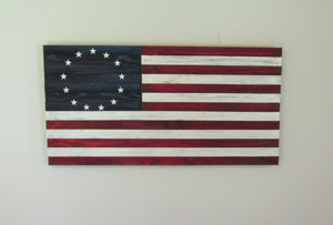 Rustic Wooden Betsy Ross American Flag