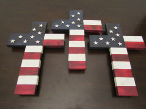 Rustic American Flag Cross