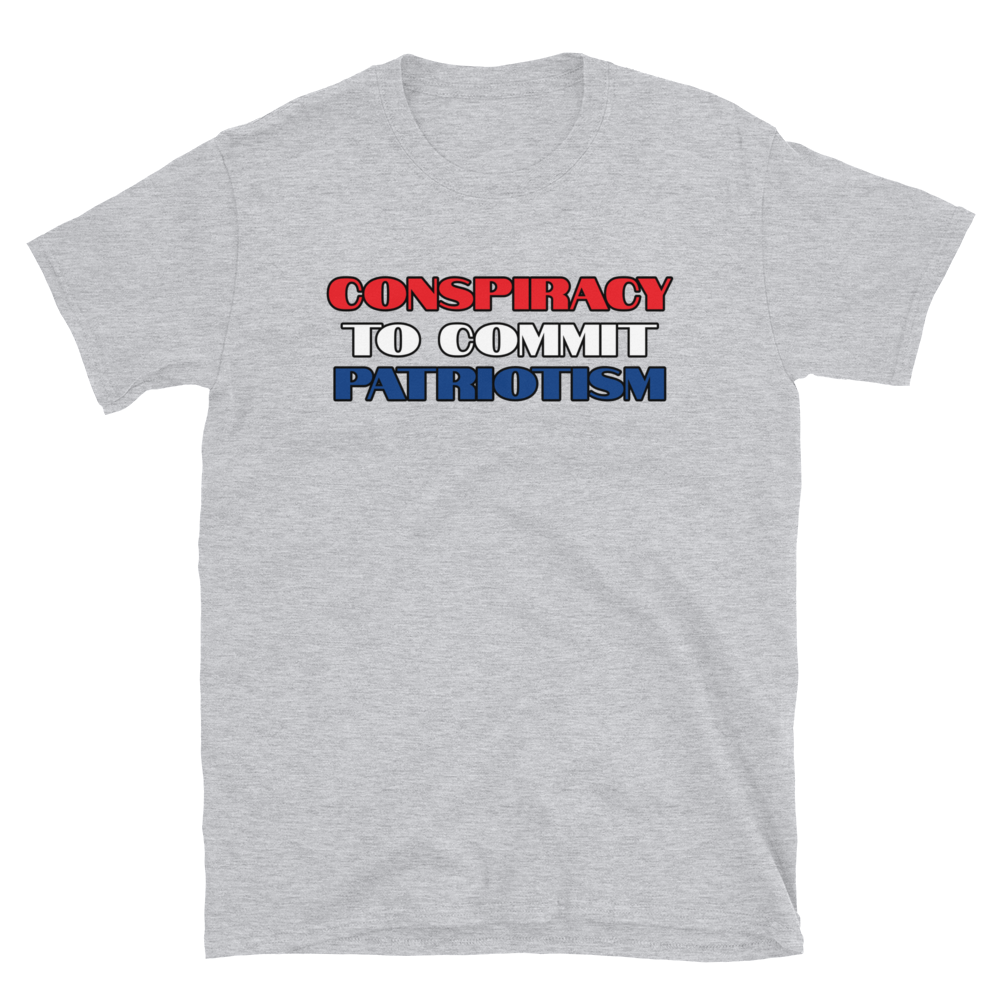 Patriot Conspiracy Tee w/blue patriotism